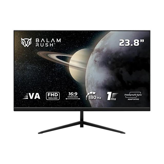 Monitor Gamer Balam Rush Titan MTG24Y 23.8″ VA Full HD, 180 Hz, 1 ms, FreeSync, Negro - BR-943055