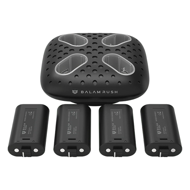 Base Cargadora ChargeCore Quad BC400, incluye 4 baterías, carga múltiple, negro – BR-943635