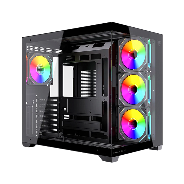 Gabinete Gamer Media Torre Tank Core Ultra GM925, ATX, Full Cristal, ARGB, USB-C, Negro – BR-943833