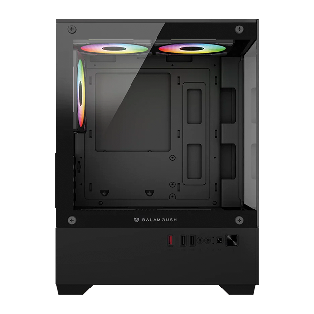 Gabinete Nitrox Glow Crystal 4700C, Micro ATX, vidrio templado, compacto, negro – BR-943918