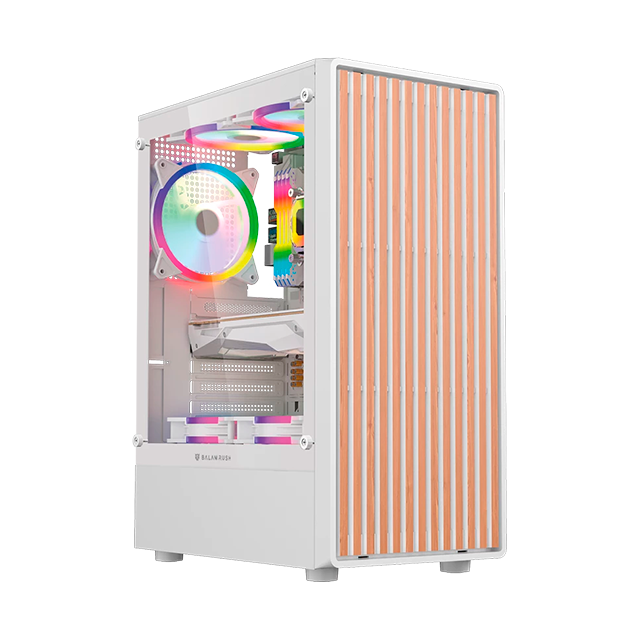 Gabinete Gamer Dragonfly Wood GM580CW, Blanco, ATX/Micro-ATX/Mini-ITX, Panel Frontal Tipo Madera – BR-943970