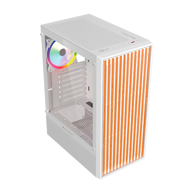 Gabinete Gamer Dragonfly Wood GM580CW, Blanco, ATX/Micro-ATX/Mini-ITX, Panel Frontal Tipo Madera – BR-943970