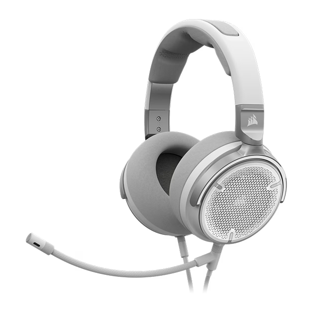 Diadema Corsair VIRTUOSO PRO Open Back, Alámbricos 3.5 mm, Drivers de Grafeno 50 mm, Micrófono Desmontable, Blanco – CA-9011371-NA