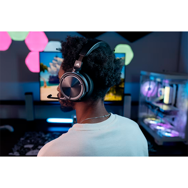 Diadema Corsair Virtuoso Max Wireless Carbon, Inalámbrico (Bluetooth + 2.4 GHz), Dolby Atmos, ANC, Compatible con PC/PS5/PS4/Móvil – CA-9011372 -WW
