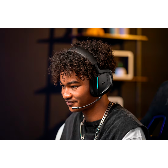 Auriculares Gaming Corsair VOID Wireless V2, 7.1 Virtual, Inalámbricos 2.4GHz/Bluetooth, Micrófono Omnidireccional, RGB, Negro – CA-9011379-WW