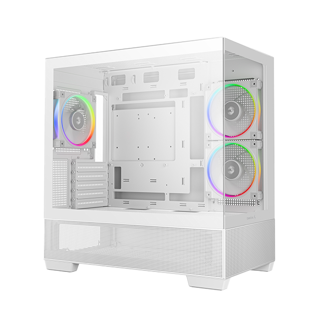 Gabinete DeepCool CG380 3F WH, Micro-ATX/ITX, Soporte 360 mm, 3 Ventiladores, Vidrio Templado – R-CG380-WHAGM3-G