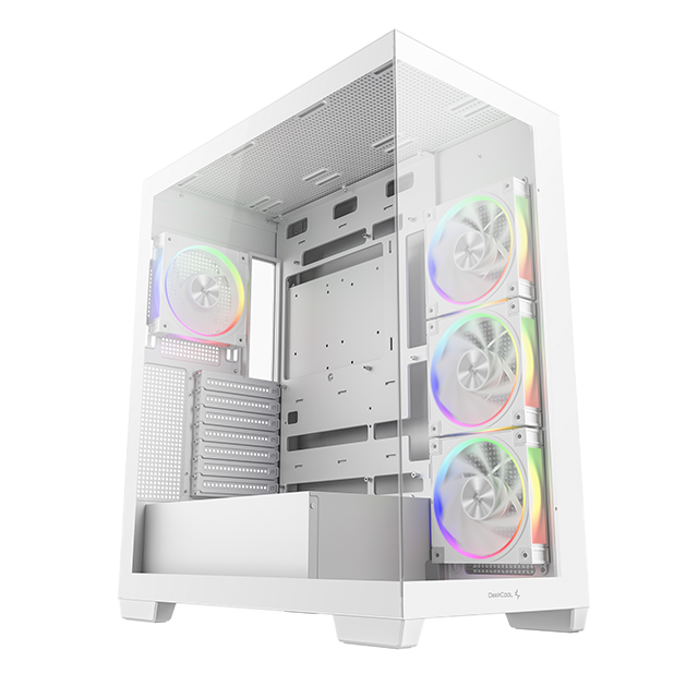 Gabinete DeepCool CG580 4F WH V2, Blanco, ATX, Soporte 360 mm, 4×120 mm ARGB, Vidrio Templado – CG580 4F WH V2