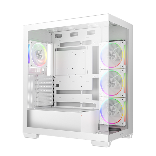 Gabinete DeepCool CG580 4F WH V2, Blanco, ATX, Soporte 360 mm, 4×120 mm ARGB, Vidrio Templado – CG580 4F WH V2