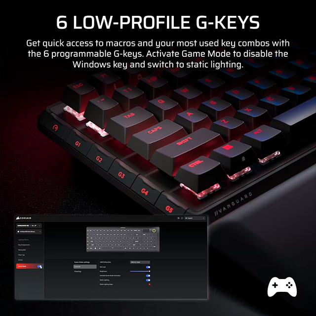 Teclado Mecánico Corsair Vanguard 96 MLX Plasma, Switches Mecánicos MLX, USB, Formato 96% – CH-91E901E-NA