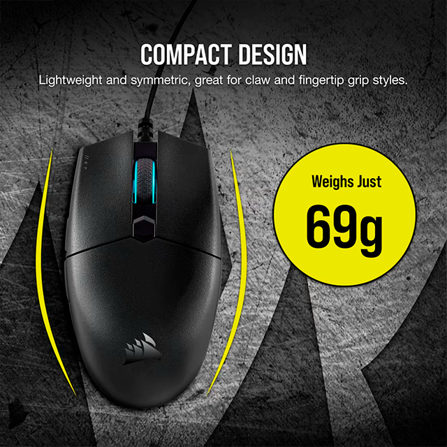 Mouse Óptico Corsair KATAR PRO, 12,400 DPI, USB, Diseño Ligero – CH-930C011-NA