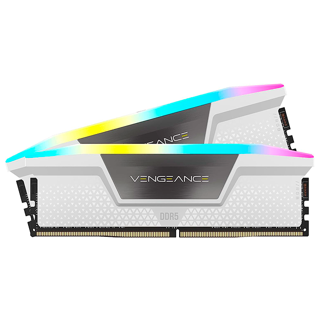 Memoria RAM DDR5 Corsair Vengeance RGB, 32GB (2×16GB), 5200 MHz CL40, Blanco – CMH32GX5M2B5200C40W