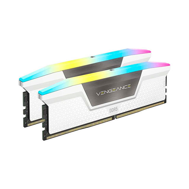 Memoria RAM DDR5 Corsair Vengeance RGB, 32GB (2×16GB), 5200 MHz CL40, Blanco – CMH32GX5M2B5200C40W