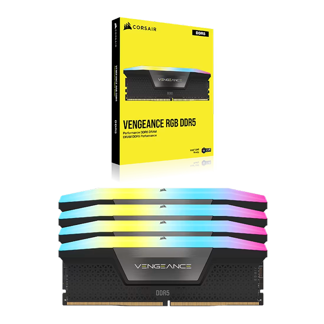Memoria RAM Corsair Vengeance RGB DDR5, 64GB (4×16GB), 6000MHz, CL36 – CMH64GX5M4B6000C36