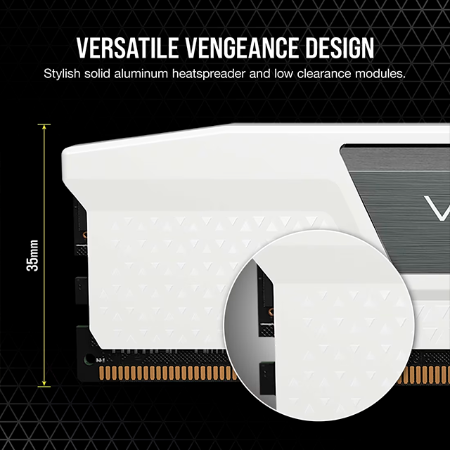 Memoria RAM Corsair Vengeance 32 GB (2×16 GB), DDR5, 5200 MHz CL40 Blanca – CMK32GX5M2B5200C40W