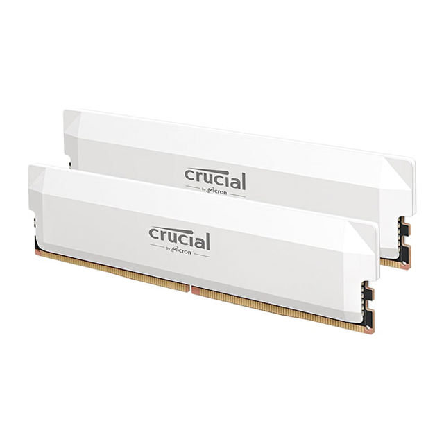 Memoria RAM Crucial Pro Overclocking 32GB (2×16GB), DDR5 6000 MT/s, CL36, XMP 3.0 / AMD EXPO, Blanco – CP2K16G60C36U5W