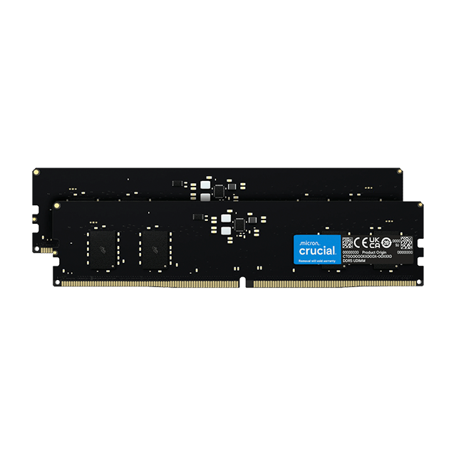 Memoria RAM Crucial DDR5 64 GB (2×32 GB), 4800 MT/s, CL40, UDIMM, 1.1 V, Intel XMP 3.0 – CT2K32G48C40U5