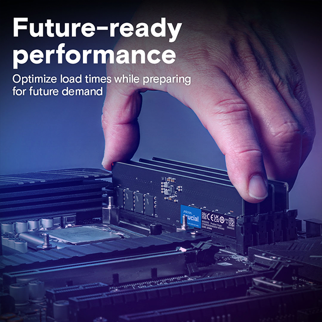 Memoria RAM Crucial DDR5 64 GB (2×32 GB), 4800 MT/s, CL40, UDIMM, 1.1 V, Intel XMP 3.0 – CT2K32G48C40U5