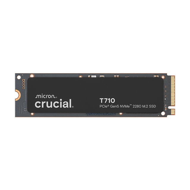 Unidad de Estado Solido SSD Crucial T710 4TB, M.2 2280, PCIe Gen5 x4, NVMe, hasta 14,900/13,800 MB/s, sin disipador – CT4000T710SSD8