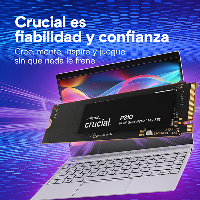Unidad SSD Crucial P310, 500GB, PCIe Gen4 NVMe, M.2 2280 – CT500P310SSD8