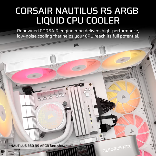 Enfriamiento Líquido Corsair Nautilus ARGB 240 RS mm, Blanco – CW-9060094-WW