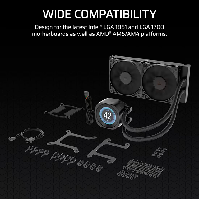 Enfriamiento Líquido Corsair NAUTILUS 240 RS LCD, 240 mm, pantalla LCD, RGB, compatible Intel/AMD – CW-9061031-WW