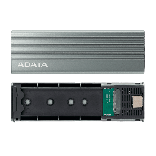 Enclosure Gabinete Externo ADATA EC680 para SSD M.2 PCIe NVMe, USB 3.2 Tipo-C, Aluminio - EC680-CCGY 