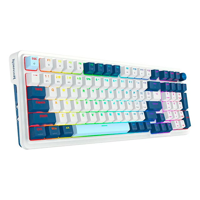 Teclado Gamer Mecánico Redragon Eisa Pro K686, 96%, Switches Redragon Red, Distribución Español, Alámbrico y Bluetooth, Iluminación RGB Personalizable - K686-ES