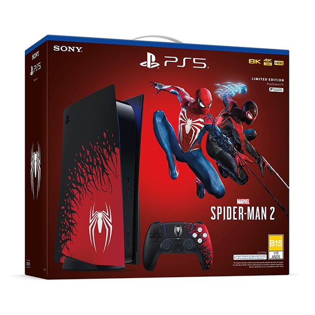 Consola Play Station 5, Spiderman Edition, PS5, 825GB, Incluye Codigo  de Spiderman 2 - CFI-1215A