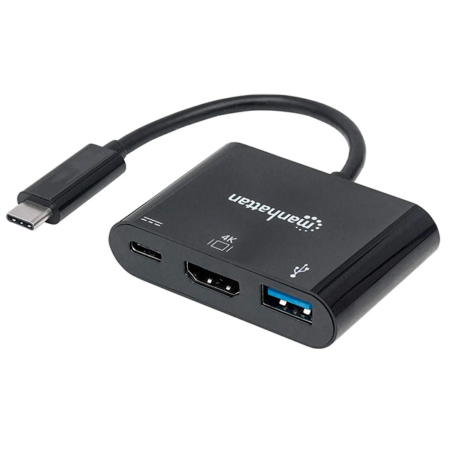 Hub Manhattan USB Tipo-C a HDMI, USB-A, USB-C - 152037 