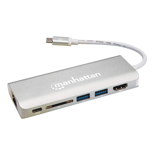 Hub Manhattan, Docking Station, Multiplicador de puertos USB Tipo-C 6 en 1 - 152075 