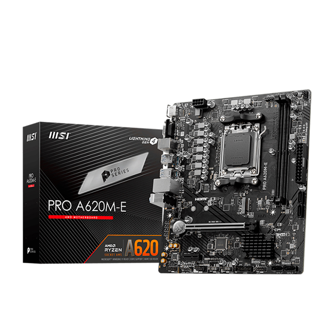 Tarjeta Madre MSI PRO A620M-E, AM5, DDR5, Micro-ATX, Ryzen 7000/8000 - A620M-E 