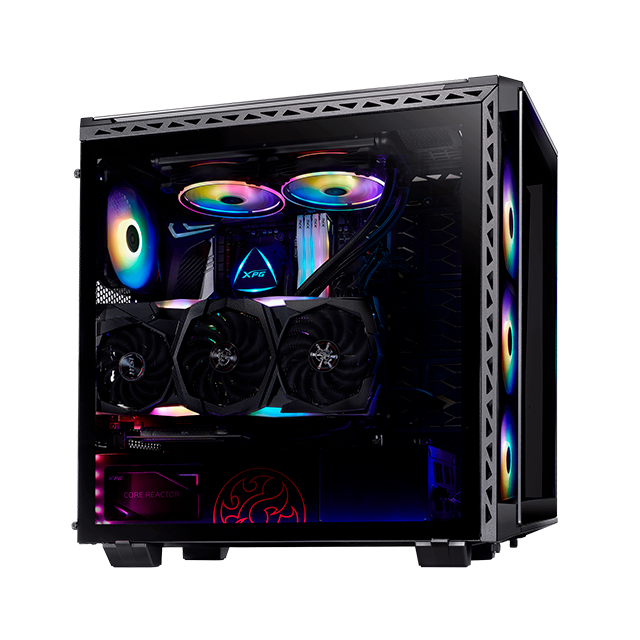 Gabinete XPG Battlecruiser II RGB, Negro, E-ATX, 4 Ventiladores, Cristal Templado - BATTLECRUISERIIST-BKCWW