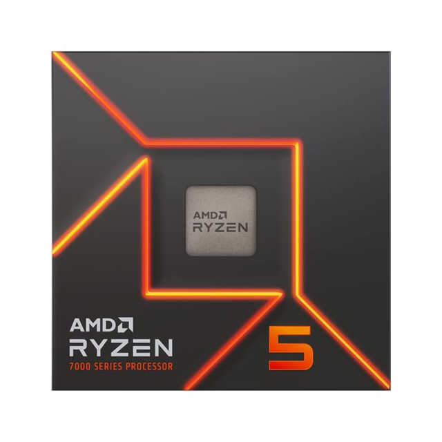 Procesador AMD Ryzen 5 7600, 6 Cores, 12 Threads, 3.8GHz Base, 5.1GHz Max, Socket AM5, Radeon Graphics - 100-100001015BOX