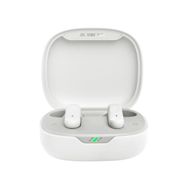 Audifonos JBL Vibe Flex White, Bluetooth 5.2, Deep Bass, 32 Horas, Micrófono, Resistente a Agua y Polvo IP54 - JBLVFLEXWHTAM 