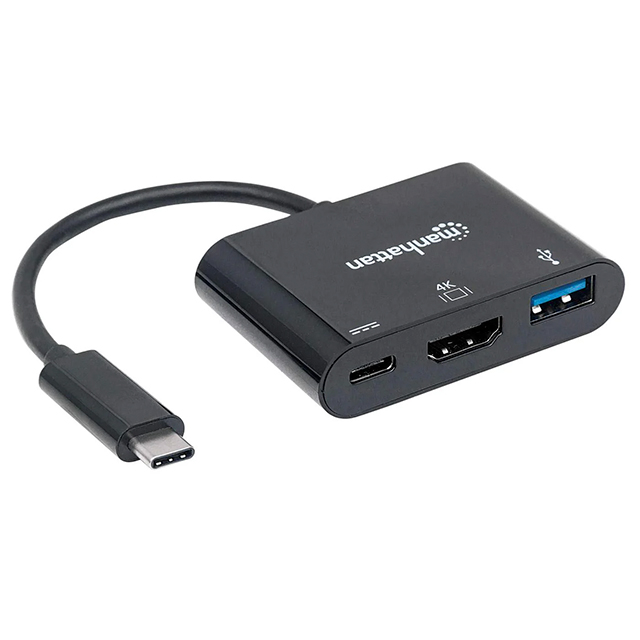 Adaptador Manhattan, HDMI Convertidor USB Tipo-C, USB-C, HDMI, USB-A - 152037 