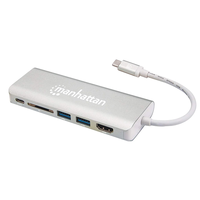 Adaptador Hub Manhattan, Docking Station, Multiplicador de puertos USB Tipo-C 6 en 1 - 152075 