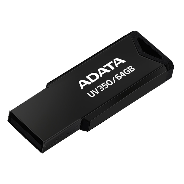 Memoria USB Adata UV350 64GB | Negra | USB 3.2 - AUV350-64G-RBK