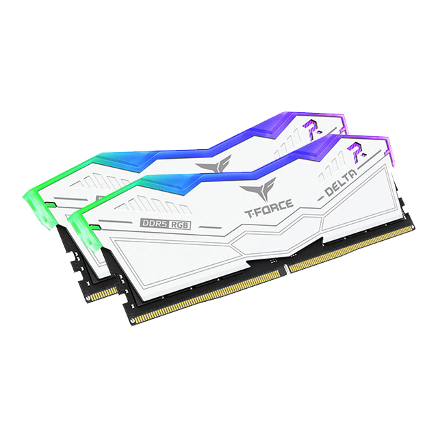 Memoria RAM Teamgroup T-Force Delta RGB DDR5 32GB 2x16GB, 6200Mhz Blancas -FF4D532G6200HC38ADC01 