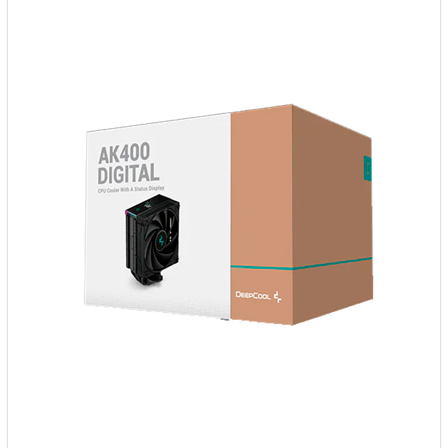 Disipador para CPU DeepCool AK400 Digital, Negro, 120mm, 28 dBA, 500-1850 RPM, LGA1700/1200/1151/1150/1155, AM5/AM4 - R-AK400-BKADMN-G