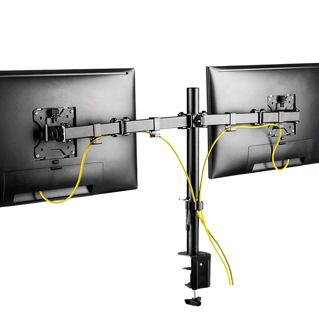 Soporte Dual de Brazo para Monitor Ovaltech OVM-D1332, Hasta 32", Sistema VESA, Sube y Baja, Inclinacion -45° a 45°, Horizontal o Vertical - OVM-D1332