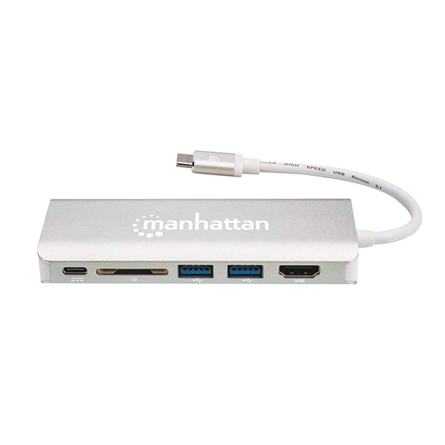 Hub Manhattan, Docking Station, Multiplicador de puertos USB Tipo-C 6 en 1 - 152075 