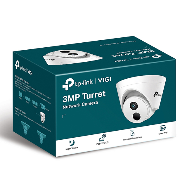Cámara Ethernet de seguridad para techo TP-Link Vigi Turret C400, Full HD, Detección de personas, Visión Nocturna, PoE - C400HP