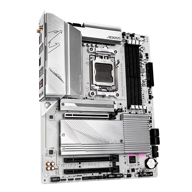 Tarjeta Madre Gigabyte B650 Aorus Elite AX ICE, ATX, AMD Ryzen 7000 / 8000, Socket AM5, DDR5 8000Mhz OC, 3x M.2, Wi-Fi 6E, Bluetooth 5.3 - B650-A-ELITE-AX-ICE 