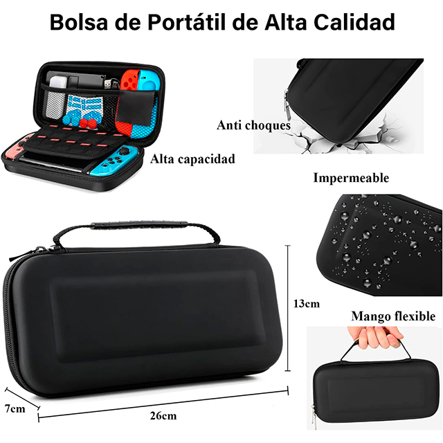 Estuche de Viaje para Nintendo Switch con accesorios 25 en 1 - B0CQ2J1RQ4