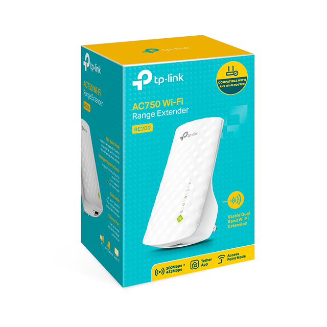 Repetidor de Wi-Fi TP-Link AC750, Dual Band, 2.4Ghz, 5.0Ghz, Extensor - RE200