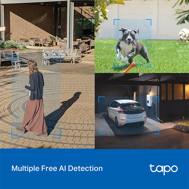 Cámara Wi-Fi de seguridad para exterior TP-Link Tapo C520WS con rotación 360°, 2K, Detección de personas, Visión Nocturna a Color, Protección IP66, Audio bidireccional, Compatible con Hey Google y Alexa - CAMTPL330 