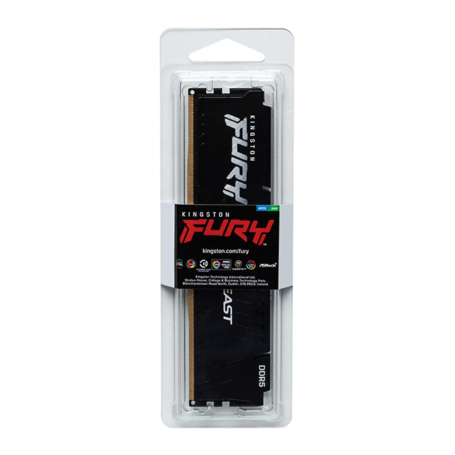 Memoria RAM Kingston Fury Beast Black 8GB DDR5 1x8GB 4800Mhz - KF548C38BB-8