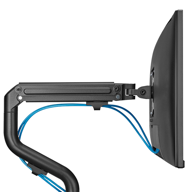 Soporte Dual de Brazo para Doble Monitor Ovaltech OVM-D1732, 17" - 32", Sistema VESA, Sube y Baja, Inclinacion -45° a 45°, Horizontal o Vertical - OVM-D1732