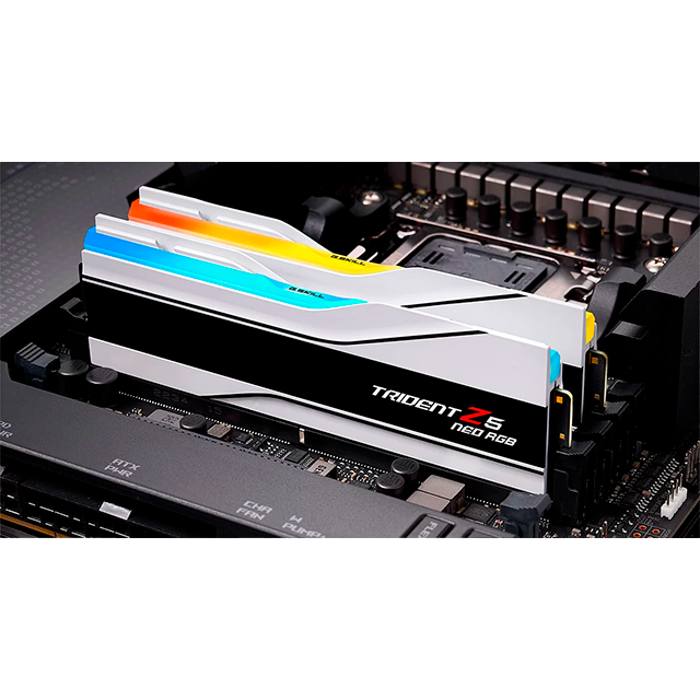 Memoria RAM G.SKILL Trident Z5 Neo RGB, 32GB (2x16GB), DDR5, 6400MHz, CL32, AMD EXPO, Blanco - F5-6400J3239G16GX2-TZ5NRW