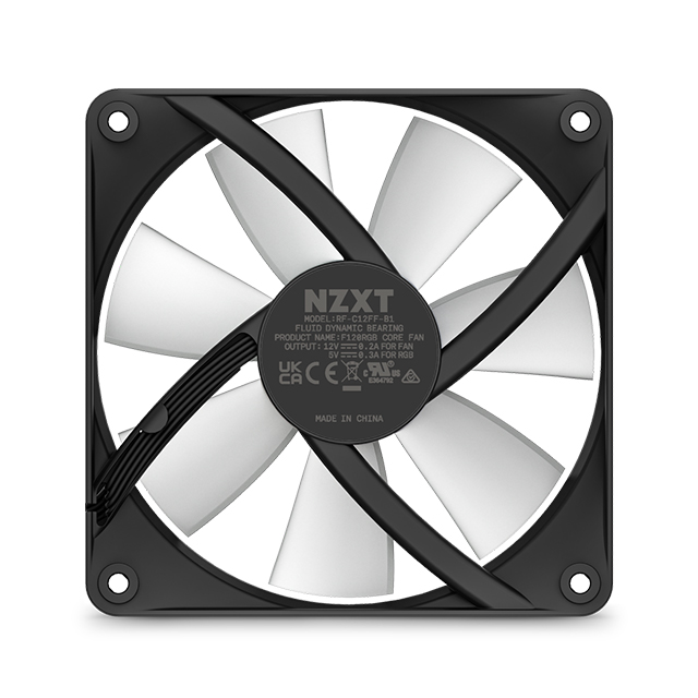 Ventilador NZXT F120 RGB Core, Negro, 500-1800RPM, - RF-C12SF-B1